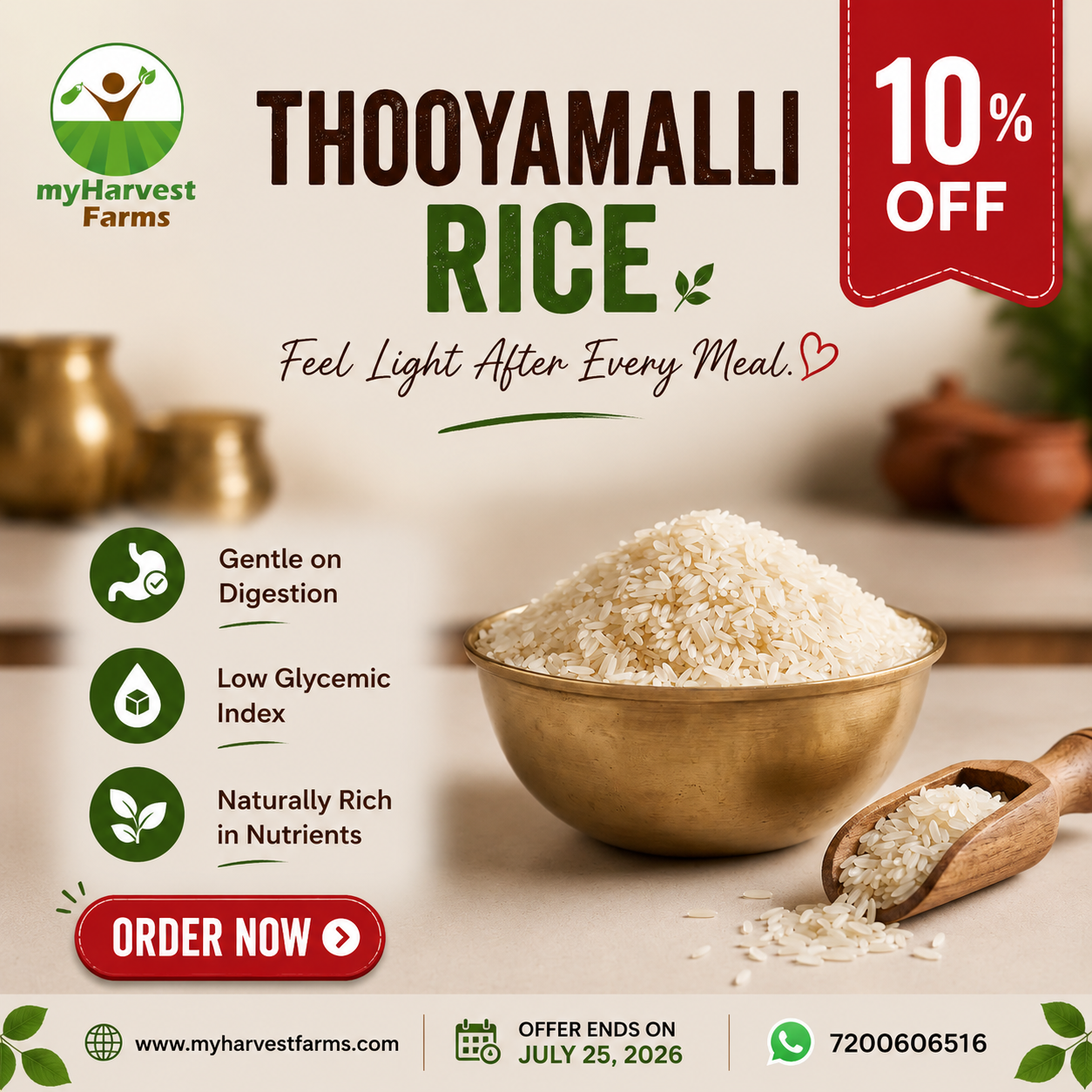 Thooyamalli Rice (White) - Boiled