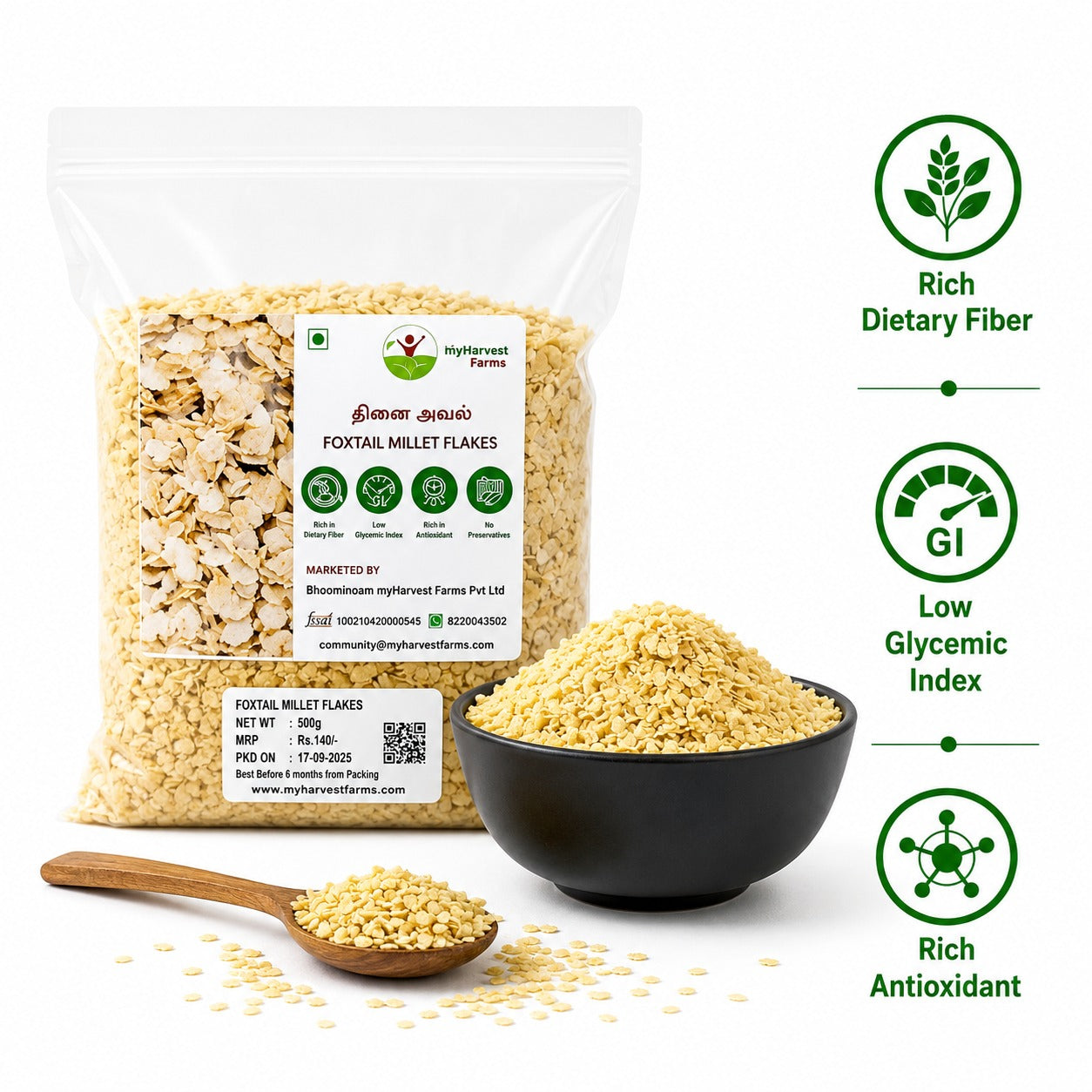 Thinai Aval - Foxtail Millet Flakes