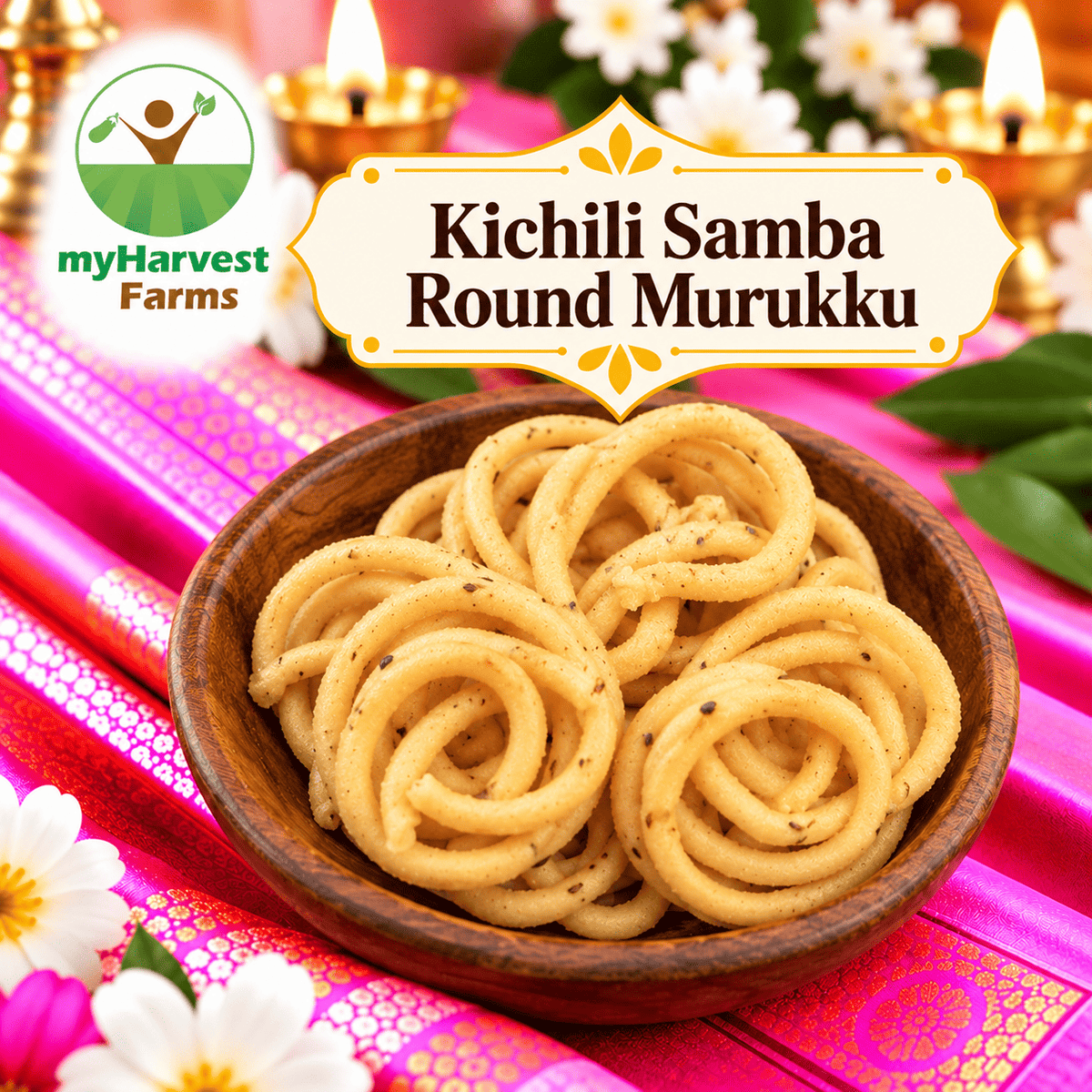 Kichili Samba Round Murukku – traditional rice snack, myHarvest Farms Chennai