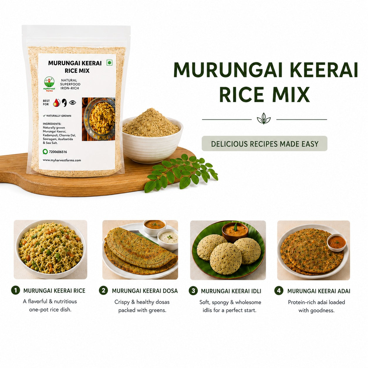 Murungai Keerai Rice Mix