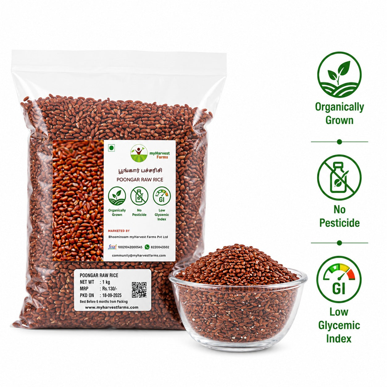 Poongar Rice (Red) - Raw