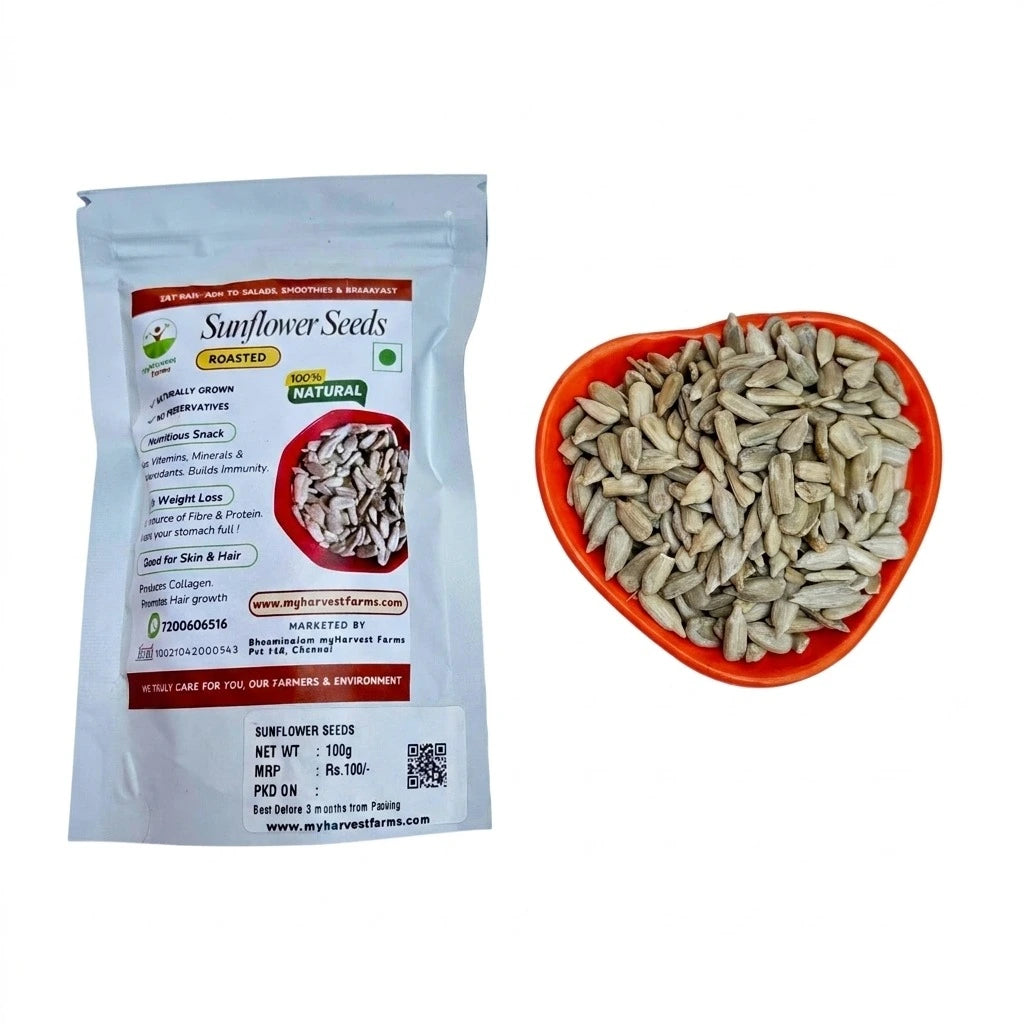 Organic Sunflower Seeds Roasted | High Protein & Vitamin Rich | Healthy Weight Management Snack