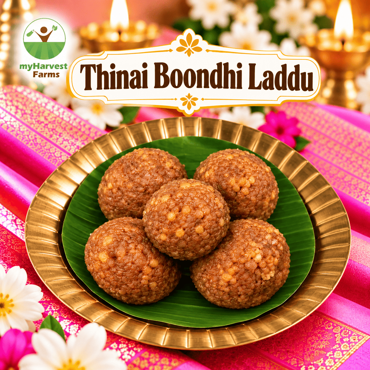 Thinai Boondhi Laddu – millet sweet, myHarvest Farms Chennai