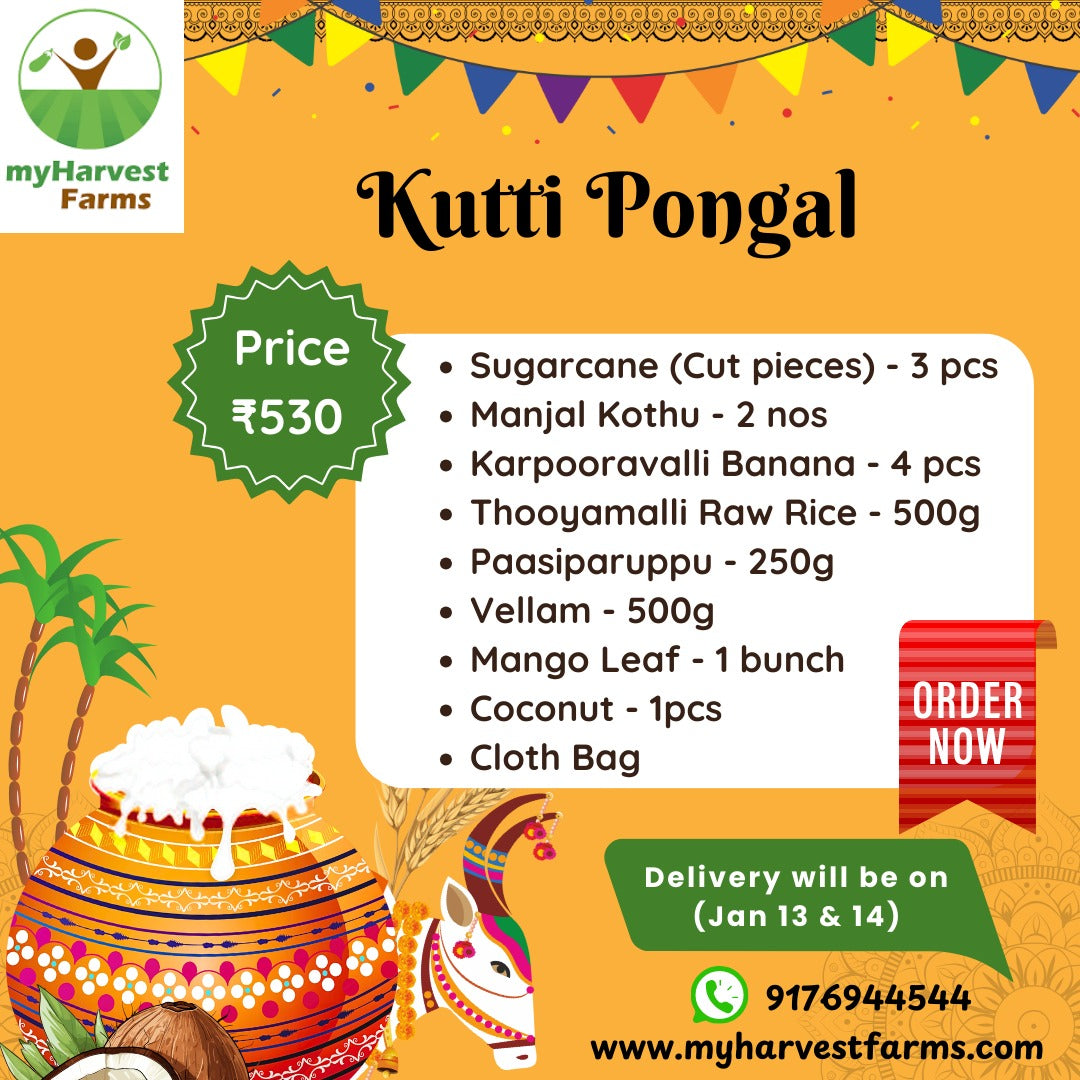 Kutti Pongal Combo – Traditional Pongal Ingredients Kit | Jan 13 & 14 Delivery | Chennai Only