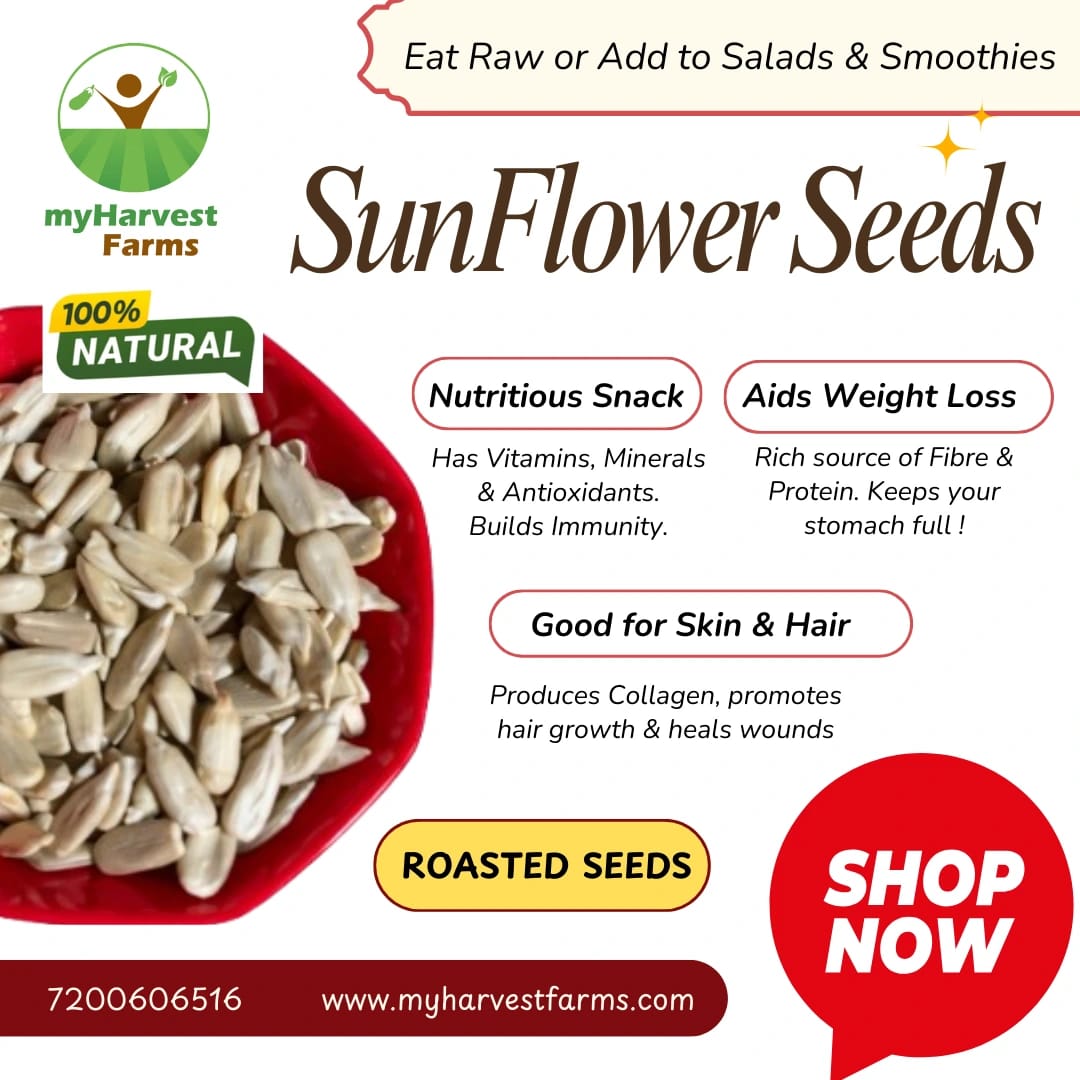 Organic Sunflower Seeds Roasted | High Protein & Vitamin Rich | Healthy Weight Management Snack