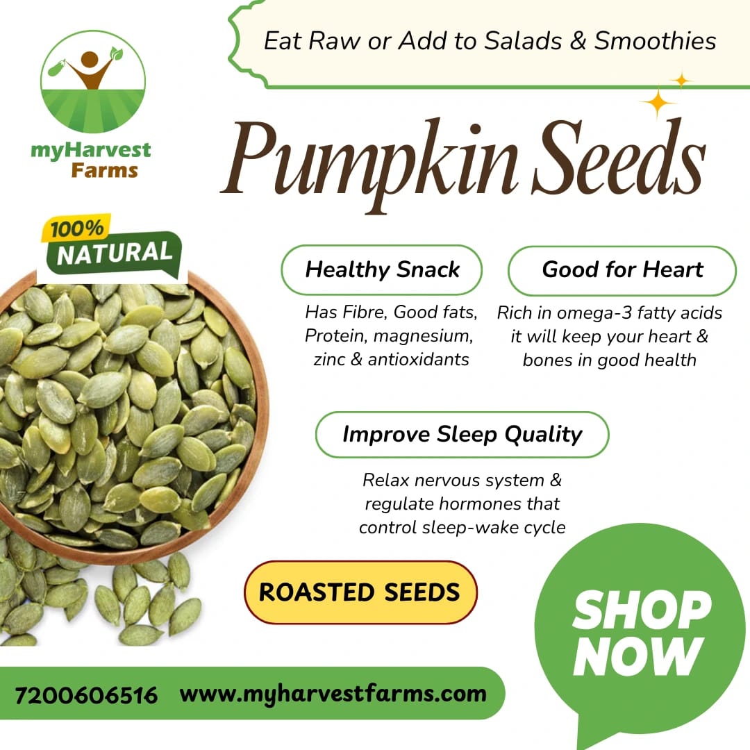 Organic Pumpkin Seeds | High Protein & Iron Rich Superfood | Healthy Snack for Hair Strength